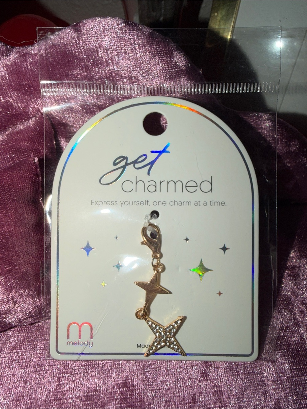 Get Charmed by Melody Star Charm Pendant Gold tone Rhinestone